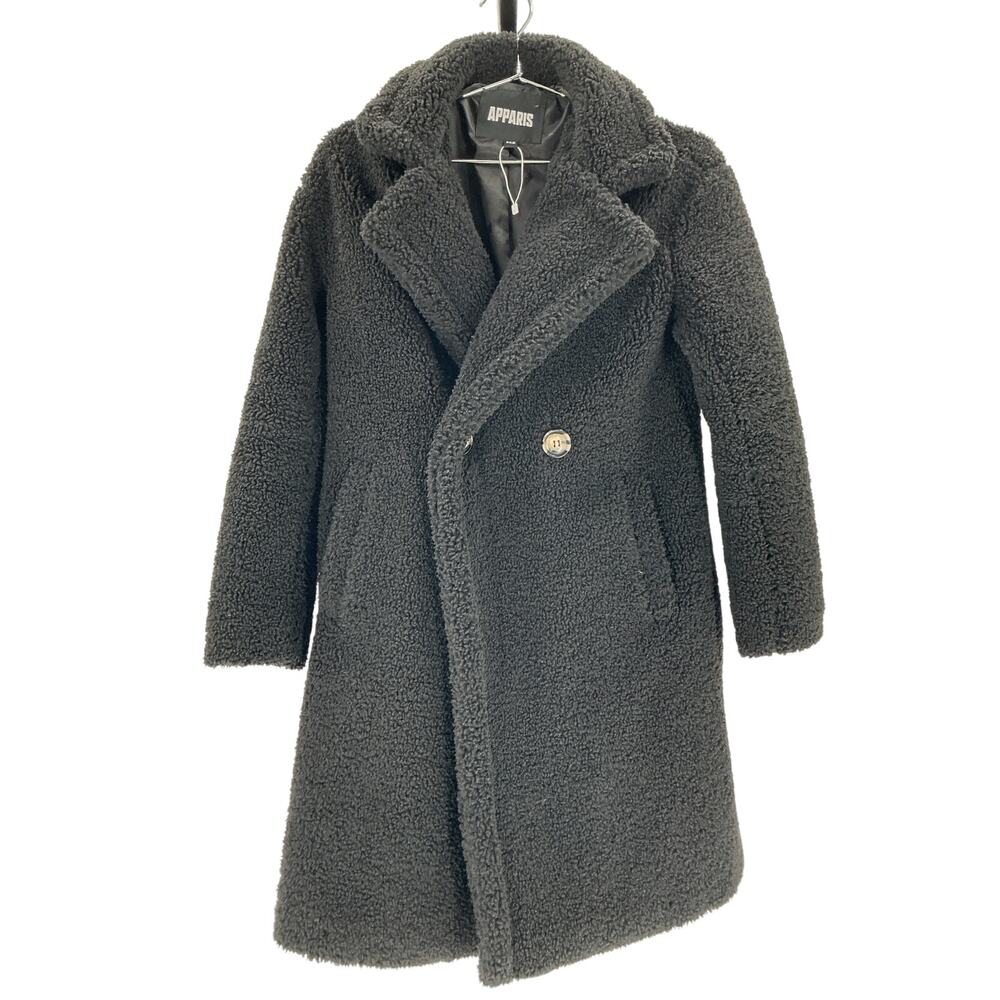 Apparis Plush Black Anouck Coat Size XXS
